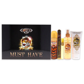 Must Have Tiger by Cuba for Women  5 Pc Gift Set 3.3oz EDP Spray 1.17oz EDP Spray 0.5oz EDP Spray 6.6oz Body Spray 6.6oz Body Splash