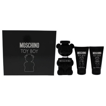 Toy Boy by Moschino for Men  3 Pc 1.7oz EDP Spray 1.7oz Bath and Shower Gel 1.7oz After Shave Balm