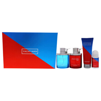 Yacht Man Blue and Yacht Man Red by Myrurgia for Men  Pc Gift Set .oz Red EDT Spray .oz Blue EDT