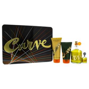 Curve by Liz Claiborne for Men  4 Pc Gift Set 4.2oz Cologne Spray 0.25oz Cologne Splash 3.4oz After Shave Balm 2.5oz Shower Gel