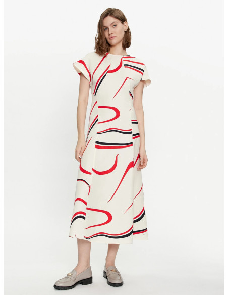 Tommy Hilfiger - RIBBON F&F SS LONG DRESS