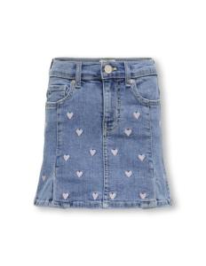 KIDS ONLY - KMGHOXTON HEART EMBROIDERY DNM SKIRT