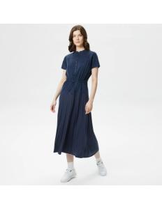Lacoste - Lacoste Women&#039;s Short Sleeve Crew Neck Navy Blue Dress