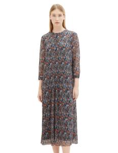 Tom Tailor - Printed Mesh Dress With Pleats