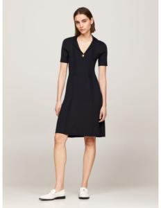 Tommy Hilfiger - RIB BUTTON F&amp;F POLO SWT DRESS