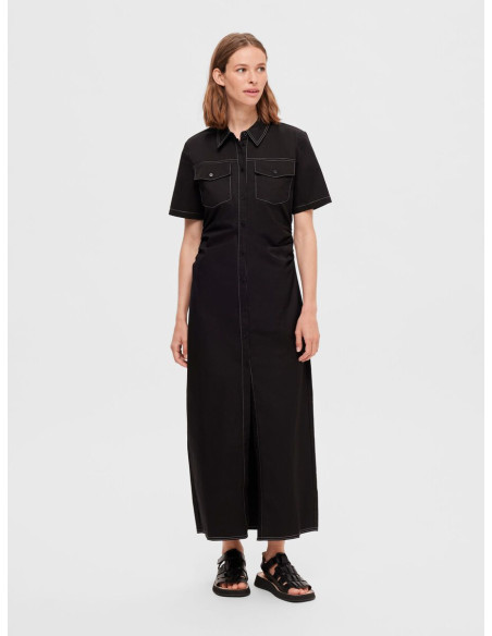 SELECTED FEMME - SLFASTA SS ANKLE SHIRTDRESS D2