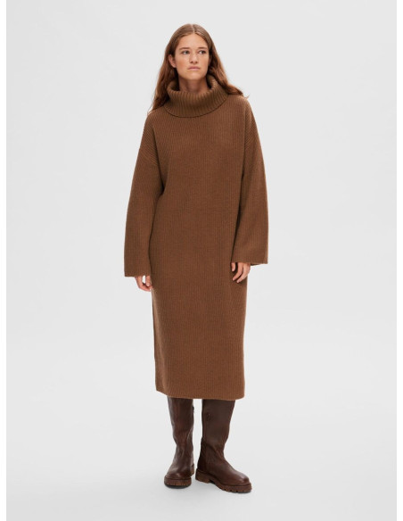 SELECTED FEMME - SLFNEW ELINA LS KNIT ROLL NECK DRESS B
