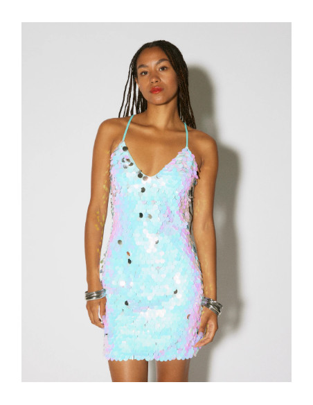 Somethingnew by Vero Moda - SNGLORIA SL SEQUIN MINI DRESS - PRT