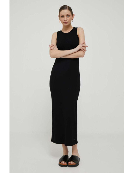 Tommy Hilfiger - SLIM 5X2 RIB MIDI DRESS NS