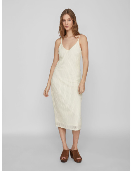 VILA - VIJULISA V-NECK S/L MIDI DRESS