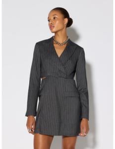 Somethingnew by Vero Moda - SNKARA LS PINSTRIPE TWIST MINI DRESS STO