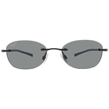 Aki Aki Neutral Grey Rectangular Unisex Sunglasses 33302