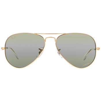 Aviator Chromance Polarized SilverGreen Sunglasses RB3025 9196G4