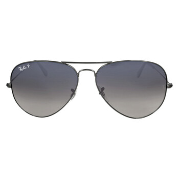Aviator Gradient Polarized BlueGrey Pilot Sunglasses RB3025 00478