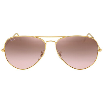 Aviator Gradient SilverPink Mirror Pilot Sunglasses RB3025 0013E