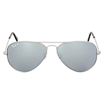 Aviator Mirror Polarized Silver Flash Aviator Sunglasses RB3025 019W3
