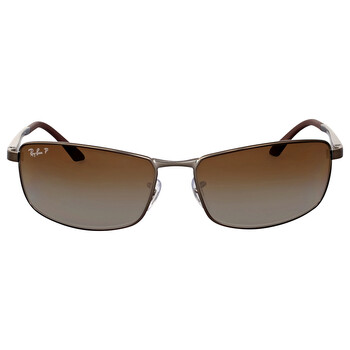 Brown Gradient Rectangular Sunglasses RB3498 029T5