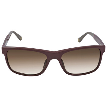 Brown Gradient Rectangular Sunglasses SHE657 0GFP