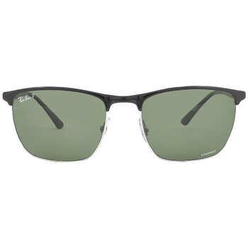 Chromance Polarized Dark Green Square Sunglasses RB3686 9144P1