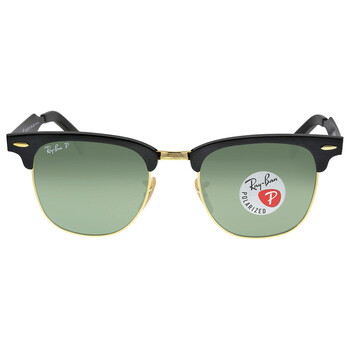 Clubmaster Aluminum Polarized Green Classic G15 Sunglasses RB3507 136N5