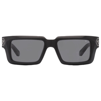 Dark Grey Rectangular Mens Sunglasses SPP044M 0700