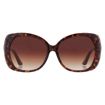 Gradient Brown Oversized Sunglasses RN2841 52F