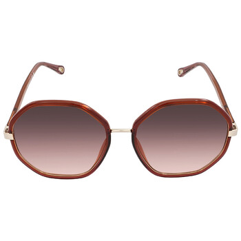 Gradient Red Brown Geometric Sunglasses CH0133SA 004