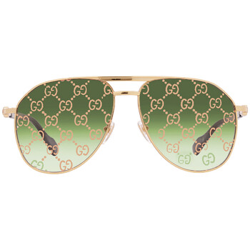 Green Logo Pilot Sunglasses GG1220S 004