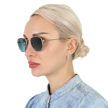 Hexagonal Flat Lenses Blue Gradient Sunglasses RB3548N 91233M