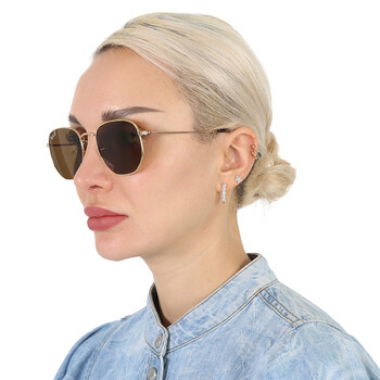 Hexagonal Flat Lenses Polarized Brown Sunglasses RB3548N 00157