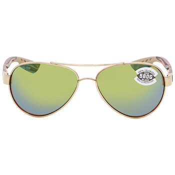 LORETO Green Mirror Polarized Glass Sunglasses LR 64 OGMGLP