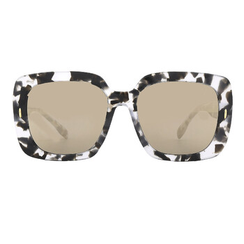 Light Brown Mirrored Gold Square Sunglasses TY7193F 19405A