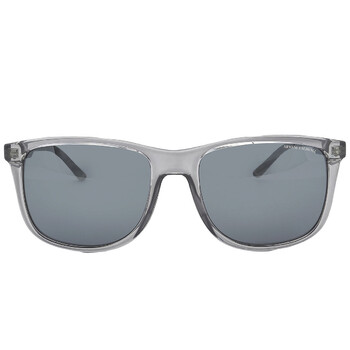 Light Grey Mirror Black Rectangular Sunglasses AX4070S 82396G