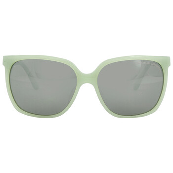 Light OliveSilver Mirror Square Sunglasses P8589 C
