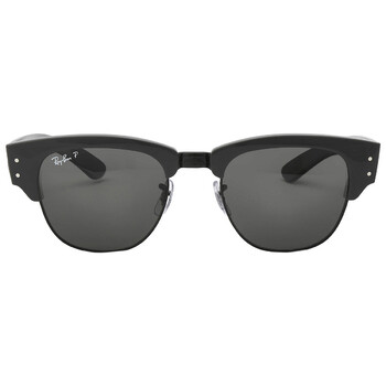 Mega Clubmaster Polarized Black Square Sunglasses RB0316S 136748