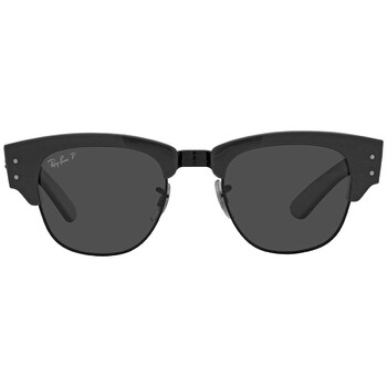Mega Clubmaster Polarized Black Square Sunglasses RB0316S 136748