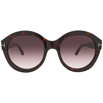 Open Box  Tom Ford Kelly Burgundy Round Sunglasses FT0611 52T