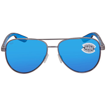 PELI Blue Mirror Polarized Glass Pilot Sunglasses PEL 289 OBMGLP