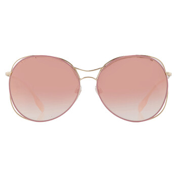 Pink Mirror Gradient Round Ladies Sunglasses BE3105 11096F