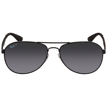 Polarized Dark Grey Gradient Aviator Sunglasses RB3549 002T3