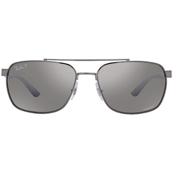 Polarized Grey Chromance Rectangular Sunglasses RB3701 0045J