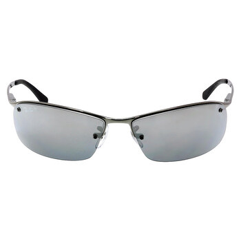 Polarized Grey Gradient Mirror Wrap Sunglasses RB3183 00482