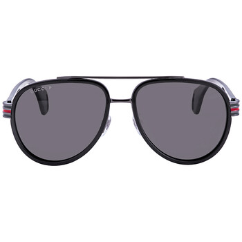 Polarized Grey Pilot Sunglasses GG0447S 001