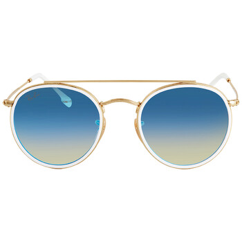 Round Double Bridge Blue Gradient Flash Sunglasses RB3647 N0014O