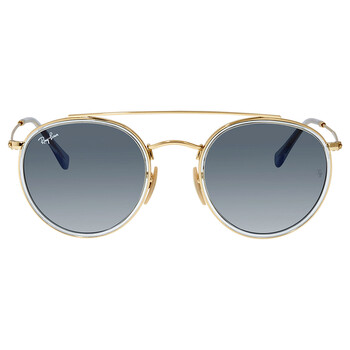 Round Double Bridge Blue Gradient Sunglasses RB3647N 91233M