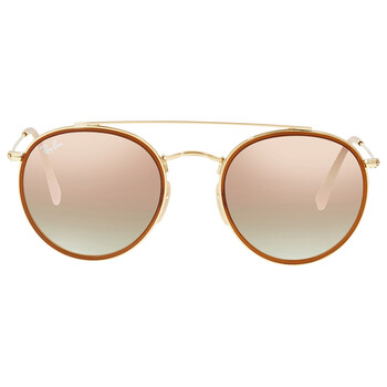 Round Double Bridge Copper Gradient Flash Round Sunglasses RB3647 N0017O