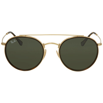 Round Double Bridge Green Classic G15 Sunglasses RB3647N 001