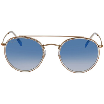 Round Double Bridge Light Blue Gradient Sunglasses RB3647N 90683F