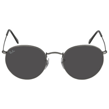 Round Metal Antiqued Dark Grey Sunglasses RB3447 9229B1