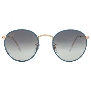 Round Metal Full Color Legend Vintage Green Gradient Blue Sunglasses RB3447JM 9196BH